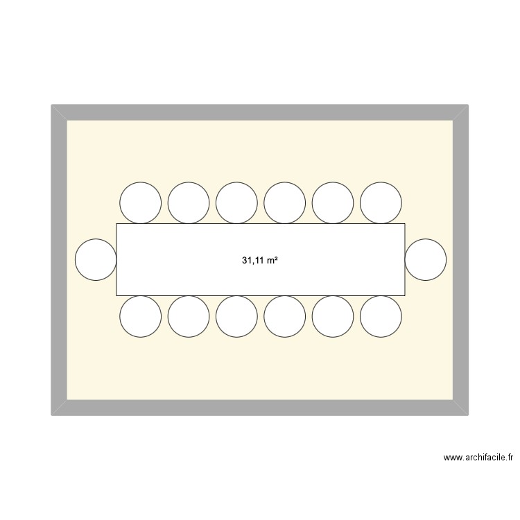 petite salle. Plan de 1 pièce et 31 m2