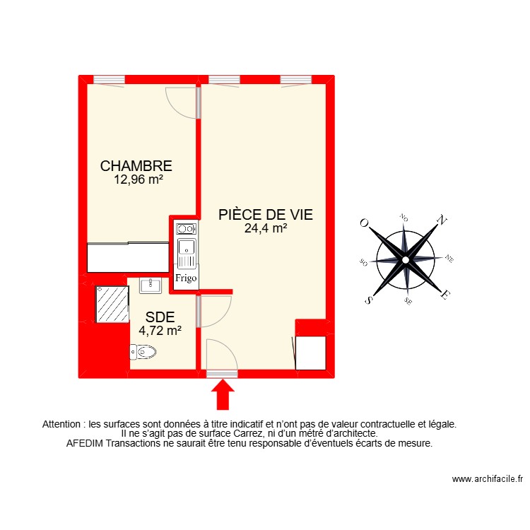 BI 24923. Plan de 9 pièces et 59 m2