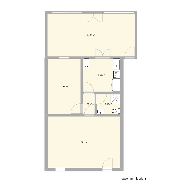Parmentier. Plan de 6 pièces et 73 m2