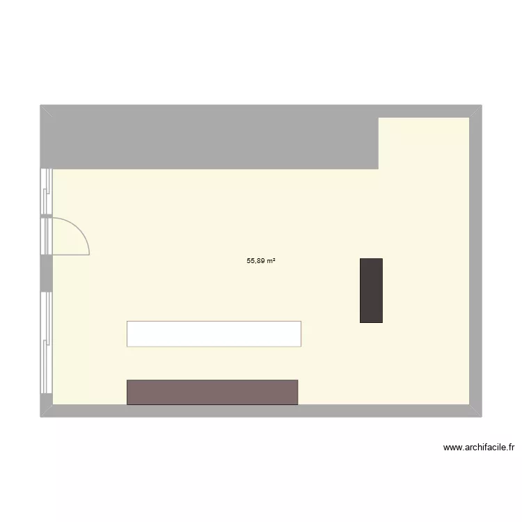 bar. Plan de 1 pièce et 56 m² bar. Plan de 1 pièce et 56 m²