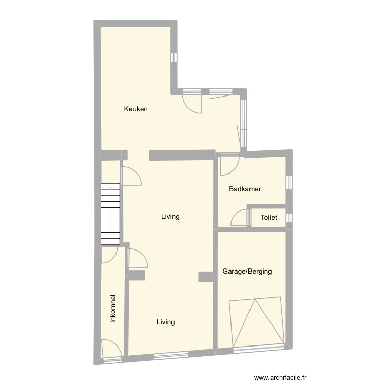 Kortrijk - Heirweg 153.  Benedenverdieping. Plan de 0 pièce et 0 m2