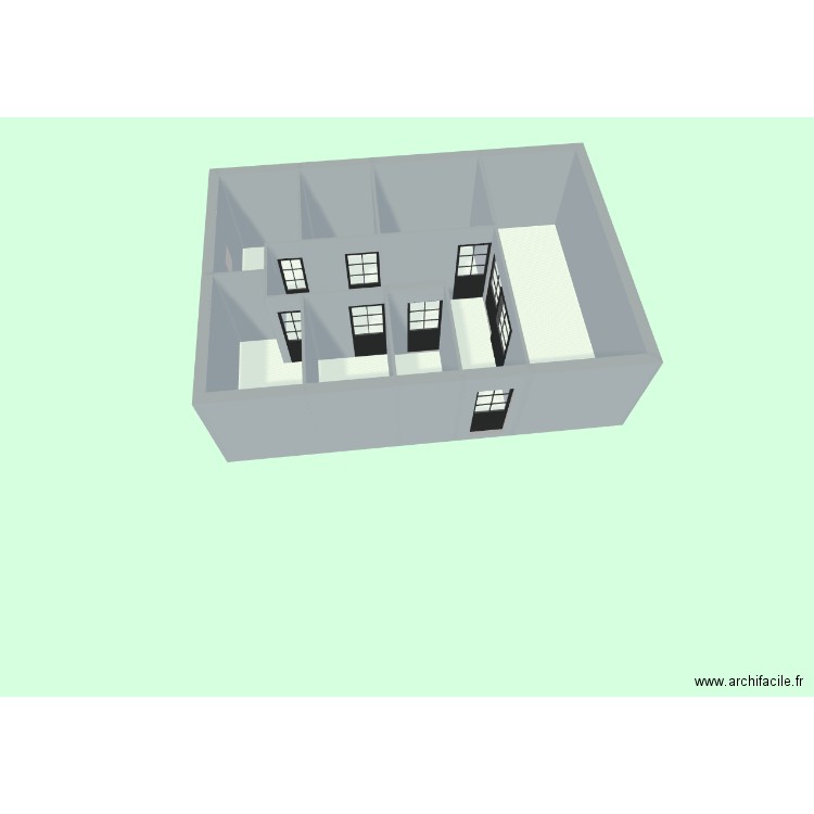 maison. Plan de 8 pièces et 52 m2