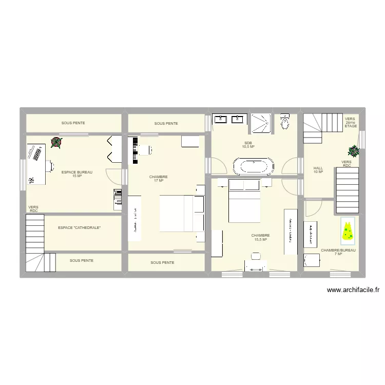 1er &eacute;tage FORVILLE. Plan de 
