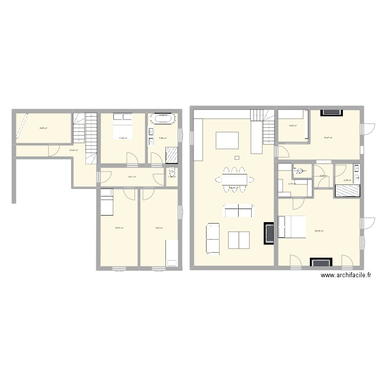 SAINT MO VDEF. Plan de 16 pièces et 205 m2