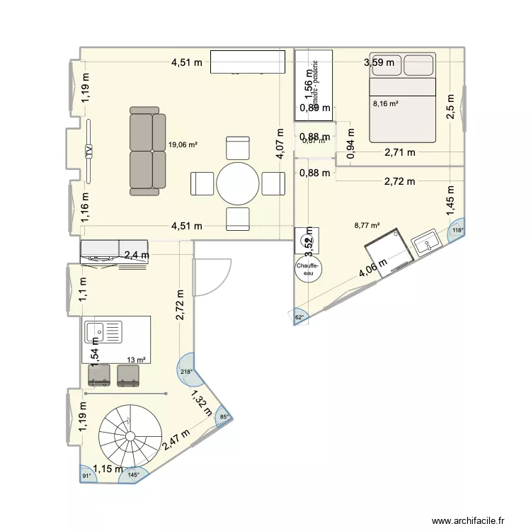 appartement 3. Plan de 5 Pièces et 50 m² appartement 3. Plan de 5 Pièces et 50 m²