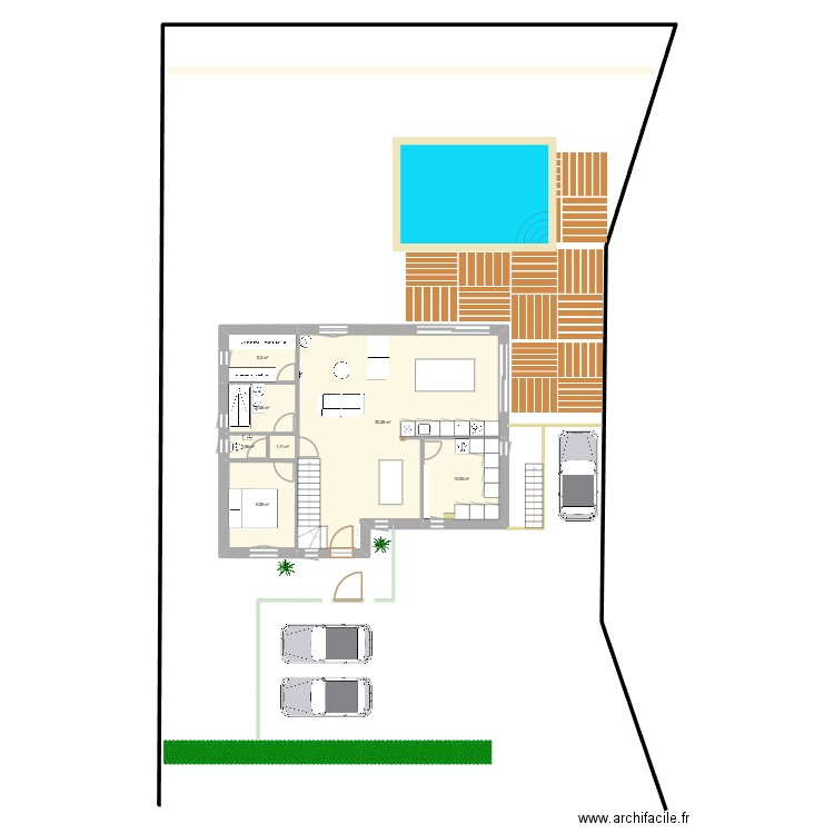 04-10 avec sous-sol. Plan de 17 pièces et 261 m2