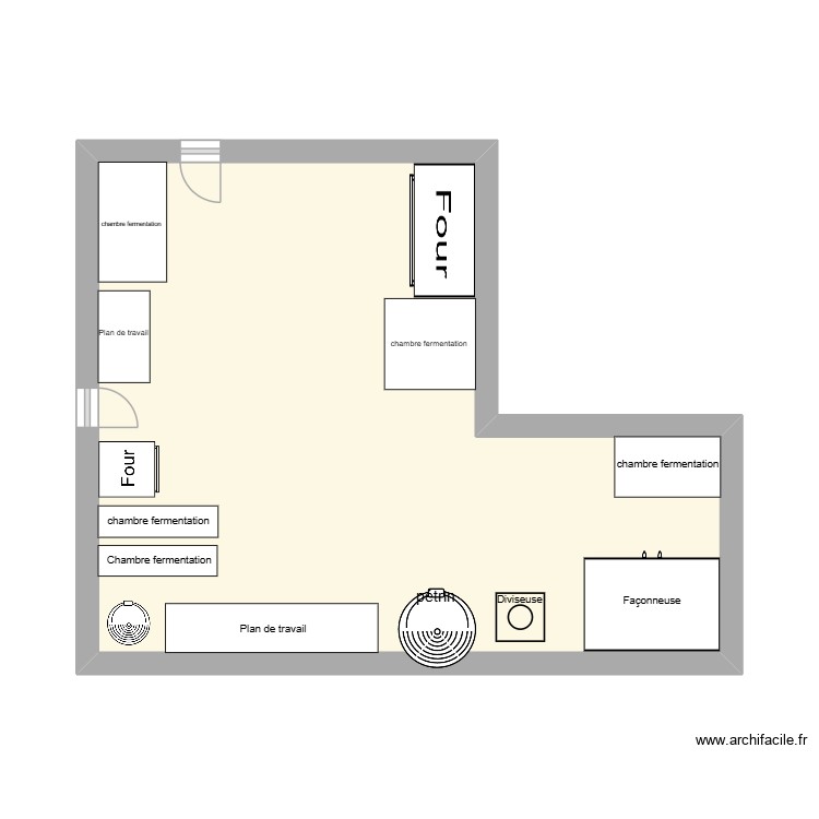 boulangerie. Plan de 0 pièce et 0 m2