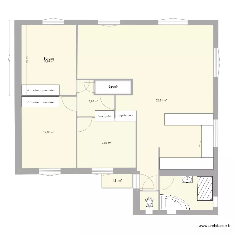 Maison Saint Martin prise cote. Plan de 