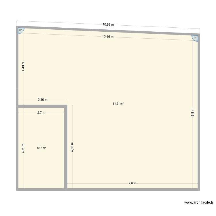 Étage maison Sylviane. Plan de 2 pièces et 94 m2