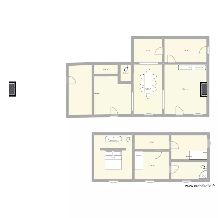 La pointe B. Plan de 11 et 146 m² La pointe B. Plan de 11 et 146 m²
