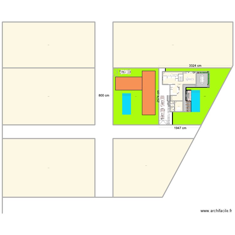 Villa 4 V5. Plan de 31 pièces et 7149 m2
