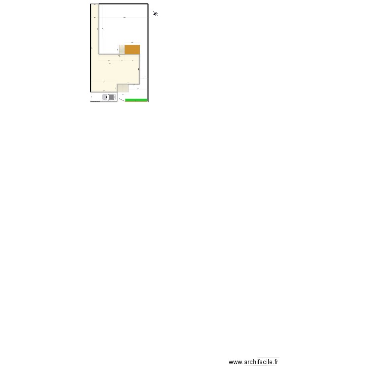 plan de masse avec terrasse avant travaux. Plan de 1 pièce et 145 m2