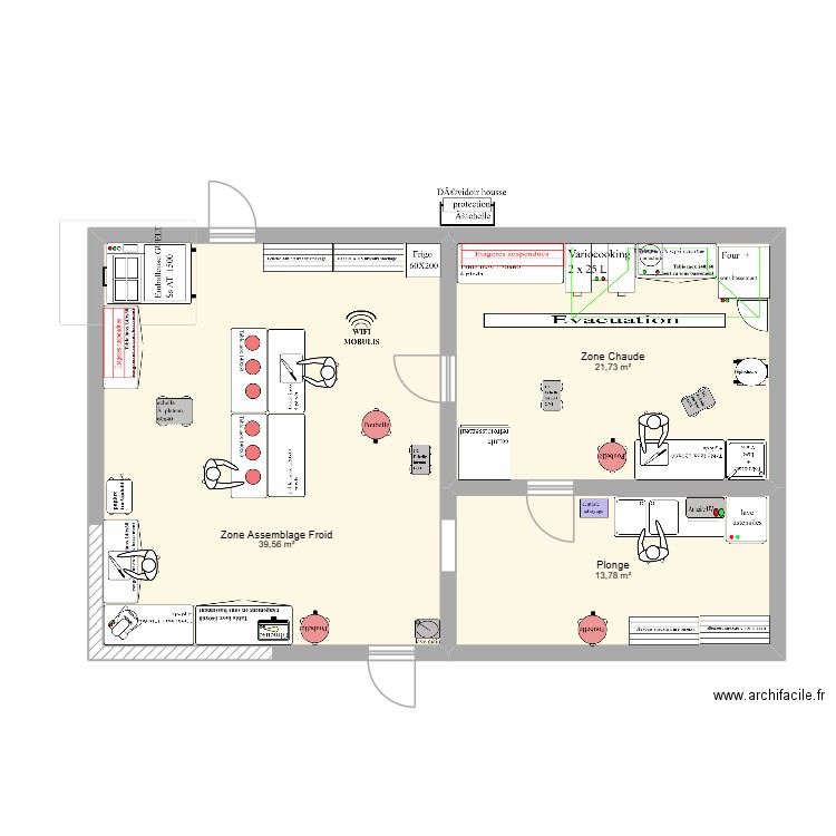 Gambsheim v1. Plan de 3 pièces et 75 m2