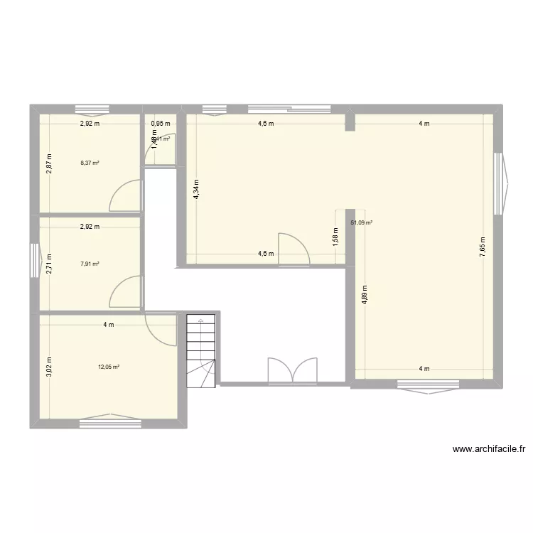 rez. Plan de 5  et 81 m²
