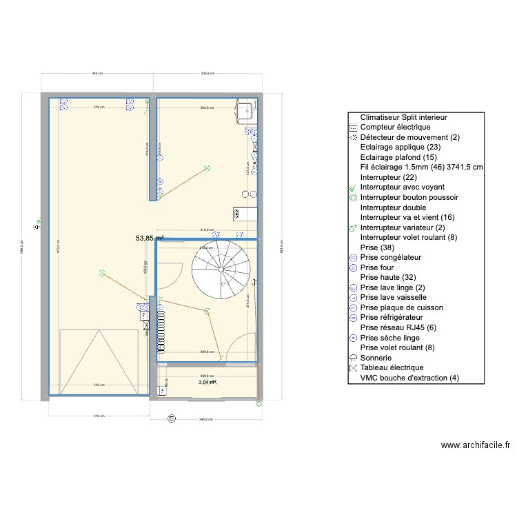 def. Plan de 16 pièces et 160 m2