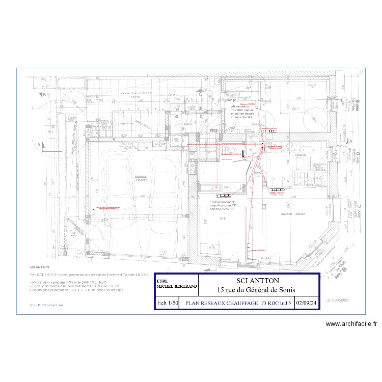 PLAN chauffage T3  RDC Ind 5. Plan de 0 pièce et 0 m2