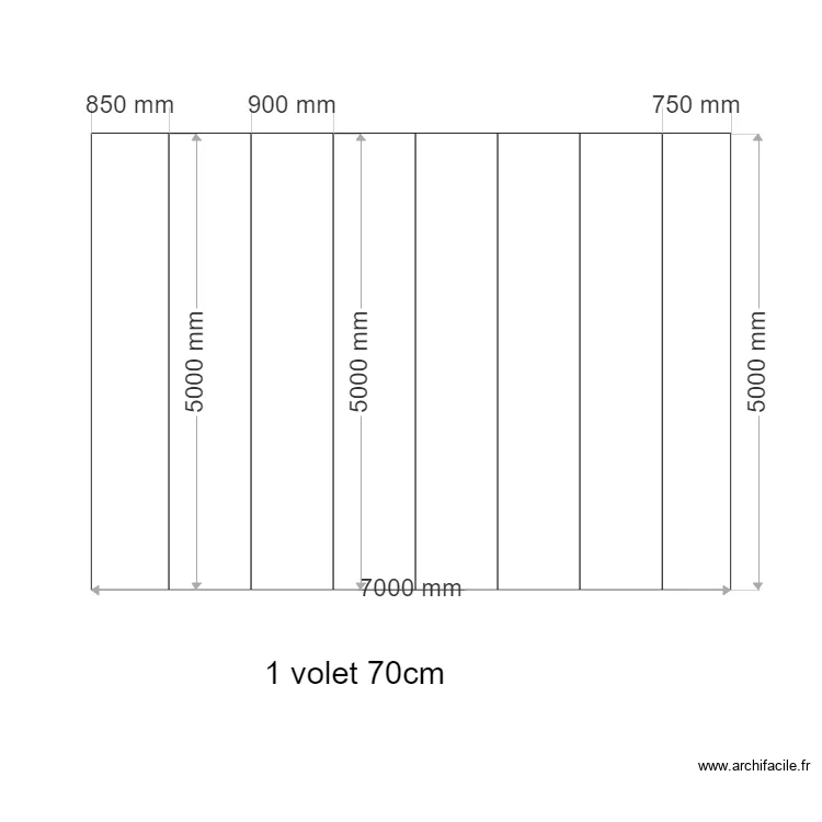 Volet 70cm. Plan de 