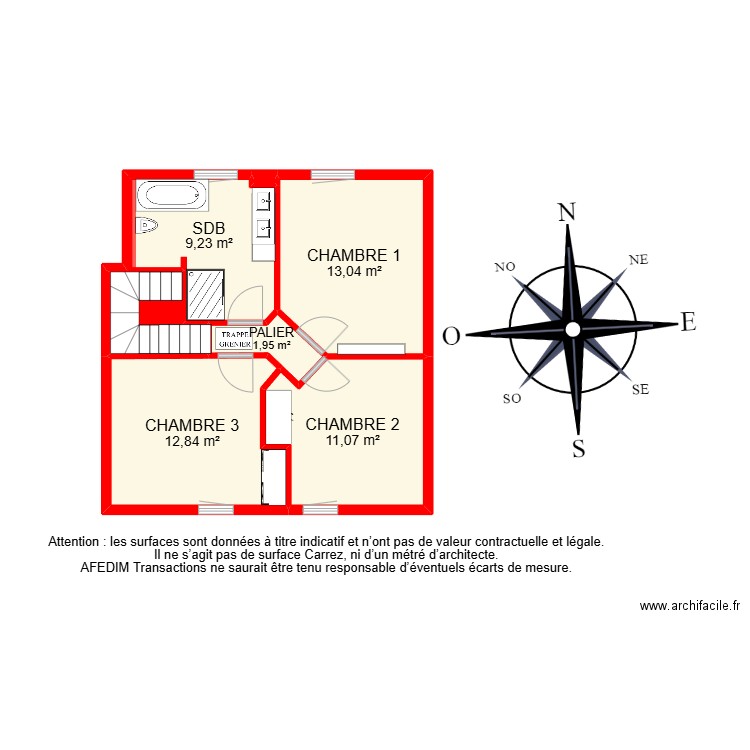 BI 30598. Plan de 16 pièces et 162 m2