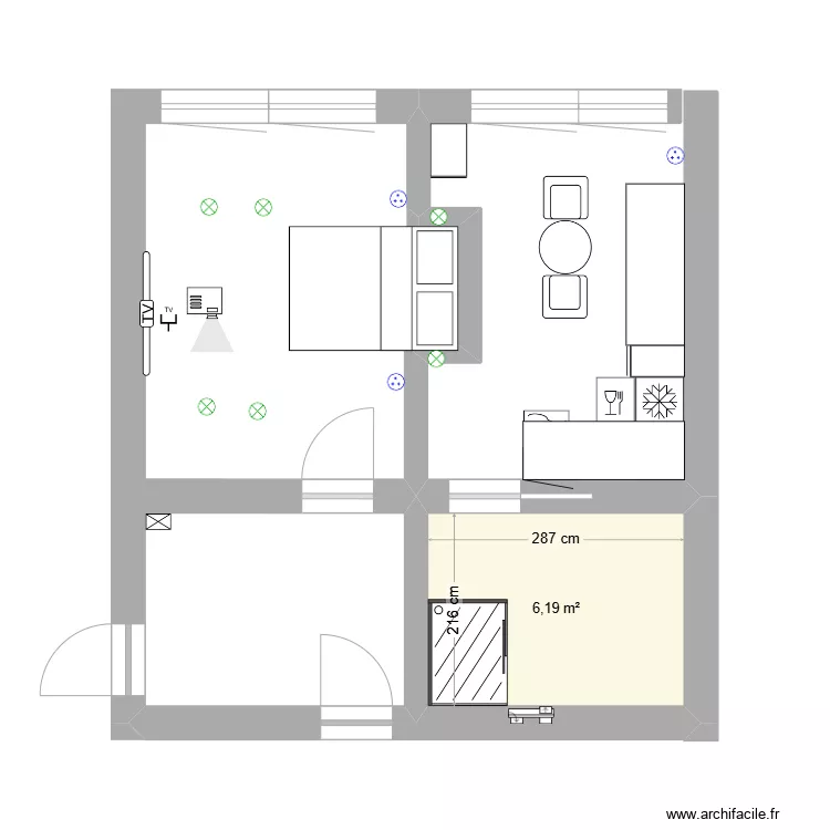 studio. Plan de 