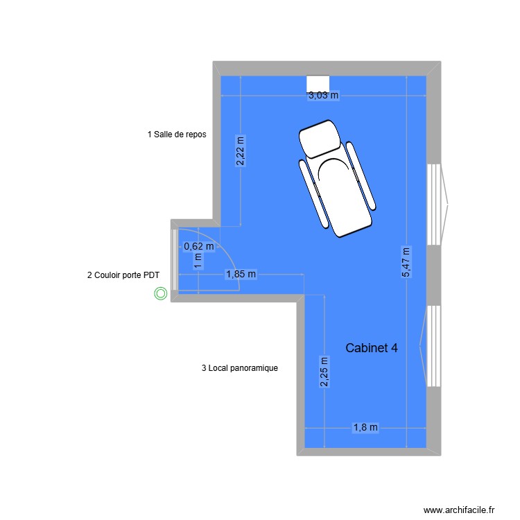 60388 Cabinet 4. Plan de 1 pièce et 14 m2