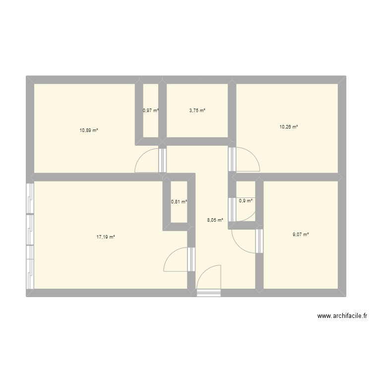 home. Plan de 9 pièces et 62 m2