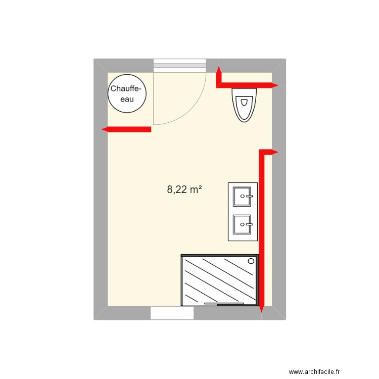 hesse. Plan de 3 pièces et 9 m2