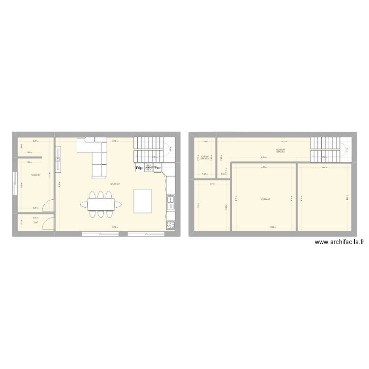 Vide sur sejour. Plan de 6 pièces et 134 m2