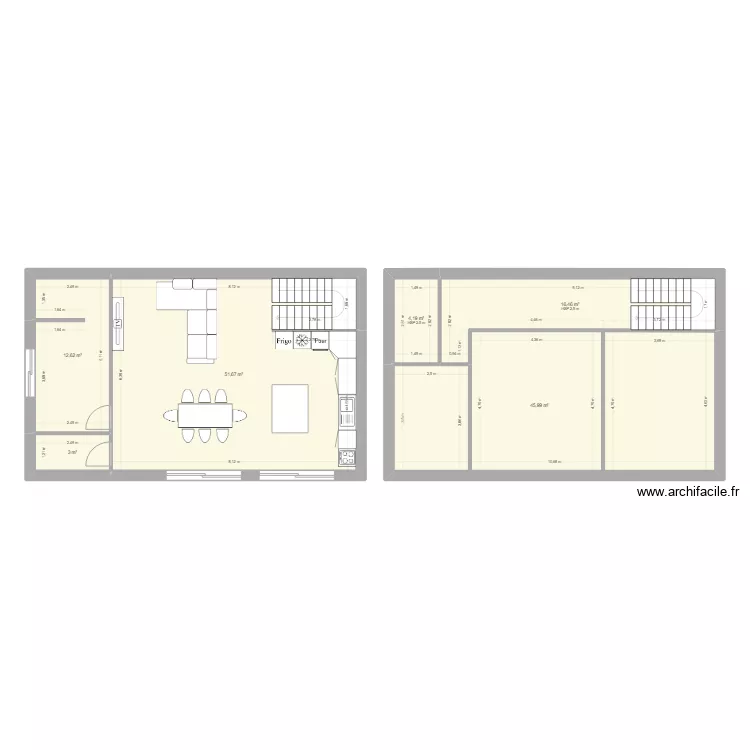 Vide sur sejour. Plan de 