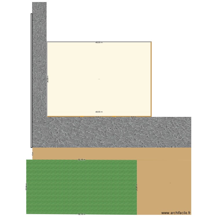 LOCAL SECCO SUD. Plan de 1 pièce et 1712 m2