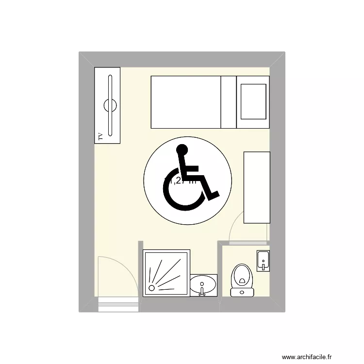 CHAMBRE F. Plan de 