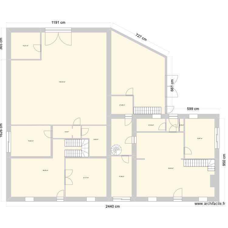 plan maisons Arzens. Plan de 13 pièces et 297 m2