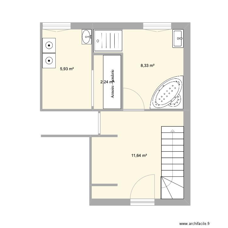 Maison Marles. Plan de 4 pièces et 28 m2