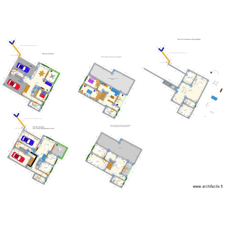 1er etage sur cadastre. Plan de 36 pièces et 620 m2