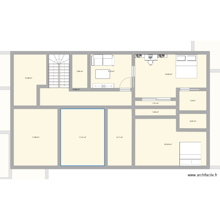 popps. Plan de 0 pièce et 0 m2