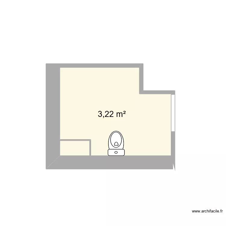 SDB. Plan de 1  et 3 m²
