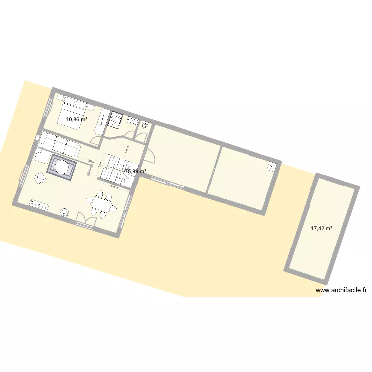 Les mouettes cadastre. Plan de 5  et 202 m²
