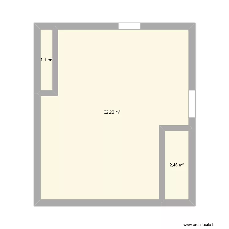 chambre timeo. Plan de 3  et 36 m²