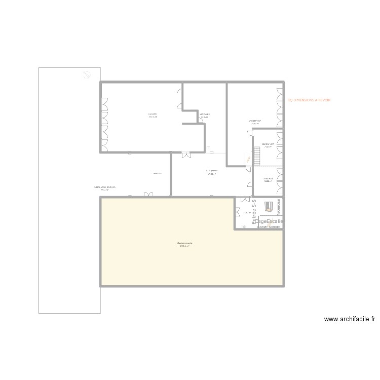 Sous-sol. Plan de 1 pièce et 293 m2