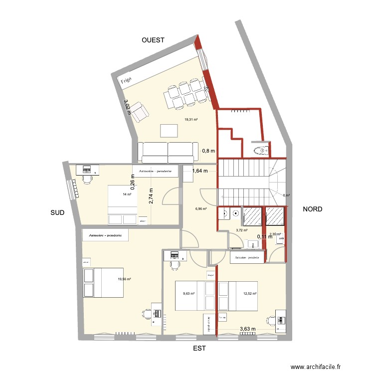 COURS LIEUTAUD ISOLATION. Plan de 9 pièces et 88 m2