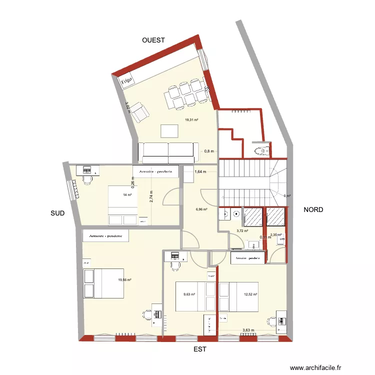 COURS LIEUTAUD ISOLATION. Plan de 9 pièces et 88 m² COURS LIEUTAUD ISOLATION. Plan de 9 pièces et 88 m²
