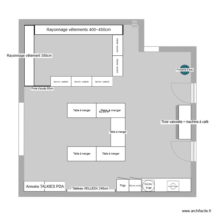 Salle des saisonniers. Plan de 0 pièce et 0 m2