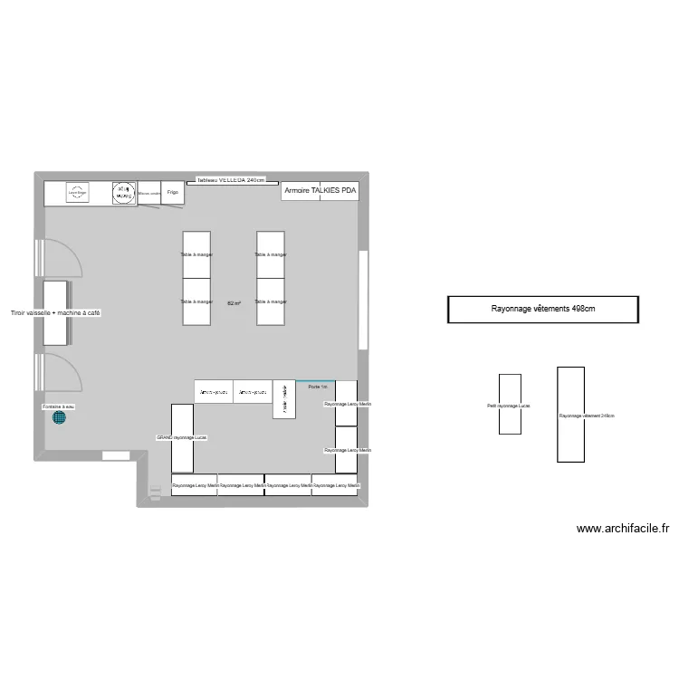 Salle des saisonniers. Plan de Salle des saisonniers. Plan de