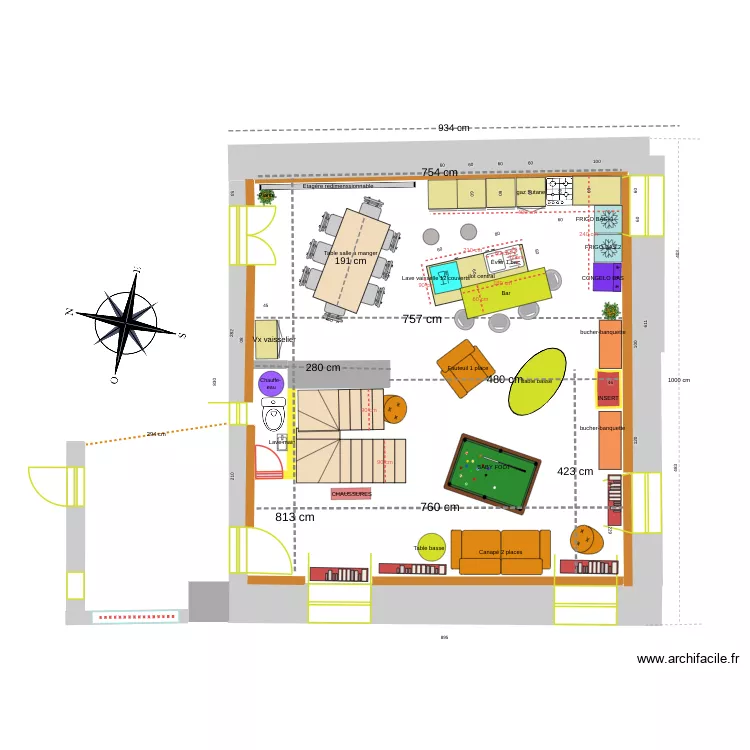 caoussado-ipn4,cotesmenuisiers. Plan de 1  et 9 m²