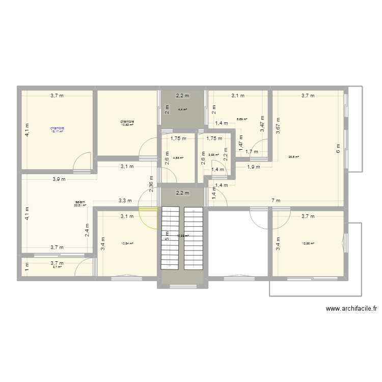 nelito. Plan de 12 pièces et 137 m2