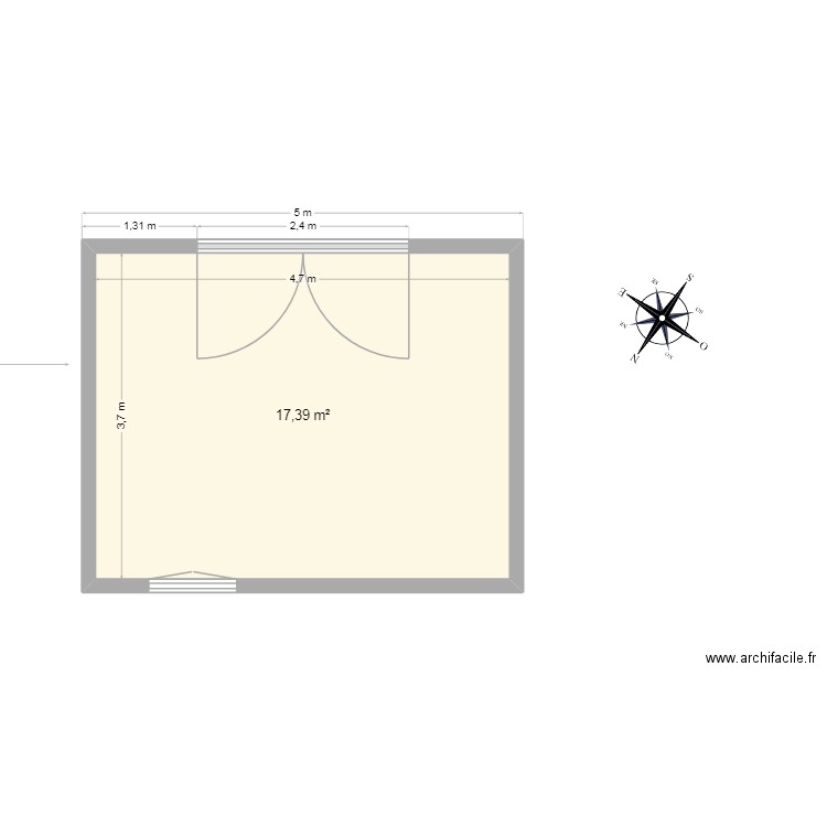 GARAGE 1. Plan de 1 pièce et 17 m2