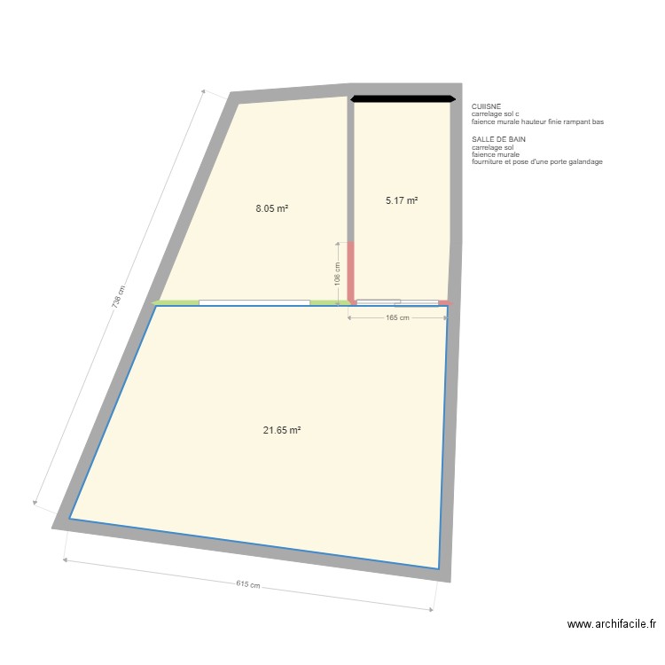 CABOT (modification). Plan de 0 pièce et 0 m2