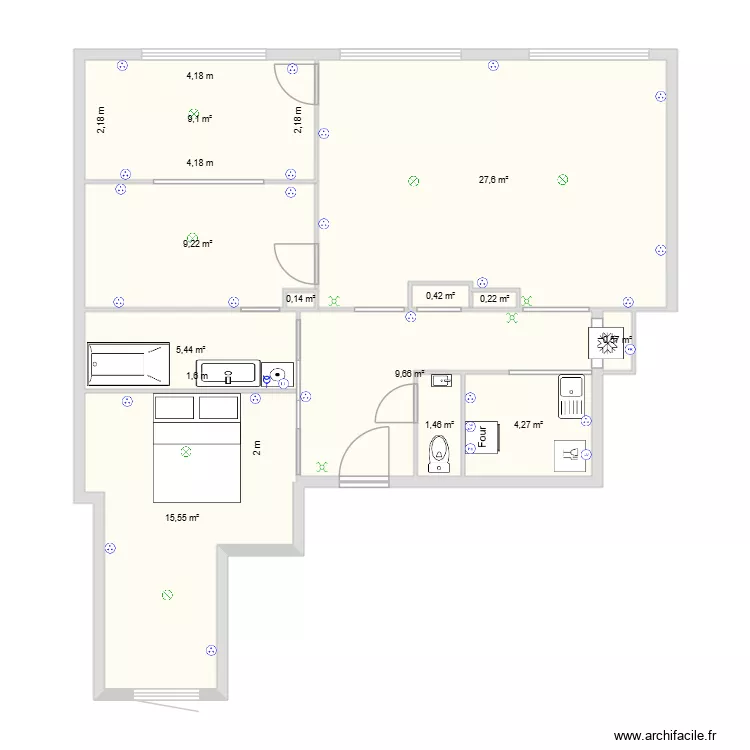 &eacute;lectricit&eacute;. Plan de 12  et 84 m²
