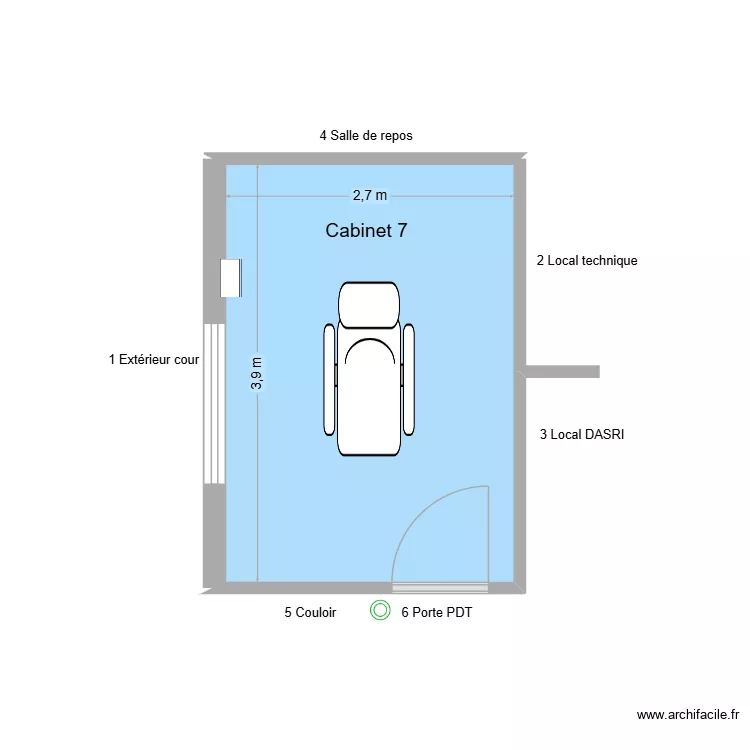 31702 Cabinet 7. Plan de 1  et 11 m²