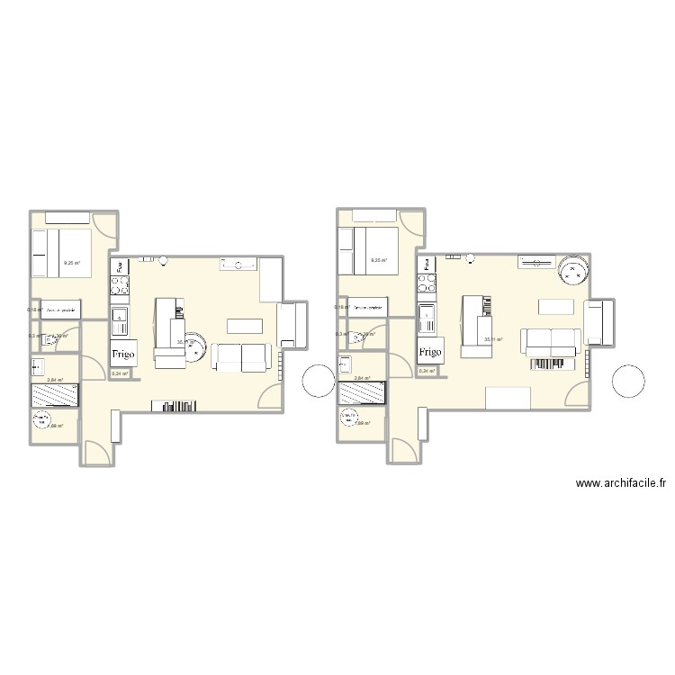appart 3. Plan de 16 pièces et 102 m2