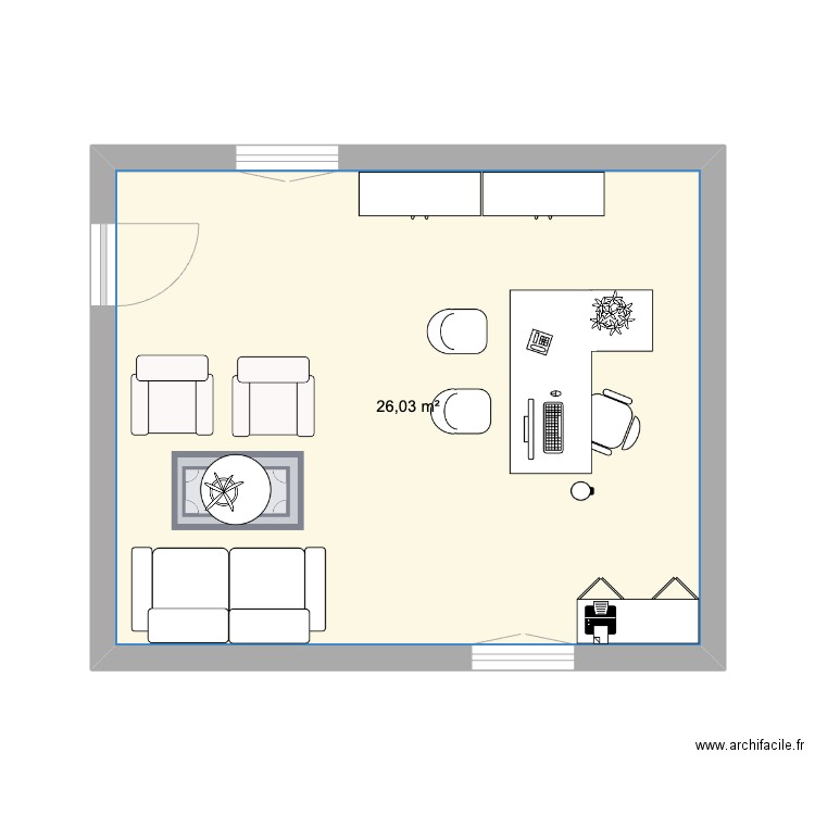 burreau. Plan de 0 pièce et 0 m2
